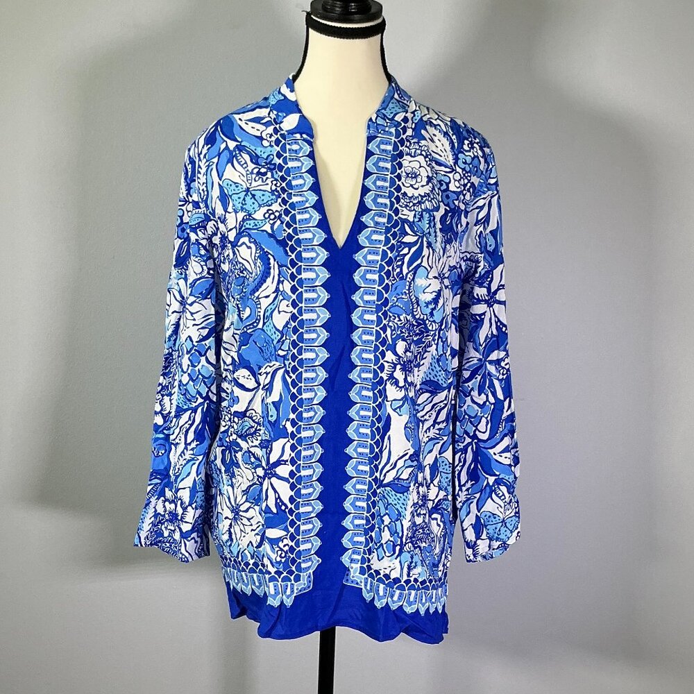 Lilly Pulitzer Luna Bay Women's Size M Blue Tang Tunic